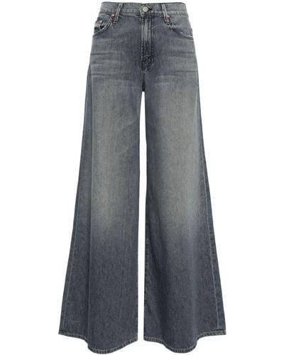 Mother Swisher High-rise Wide-leg Jeans - Gray
