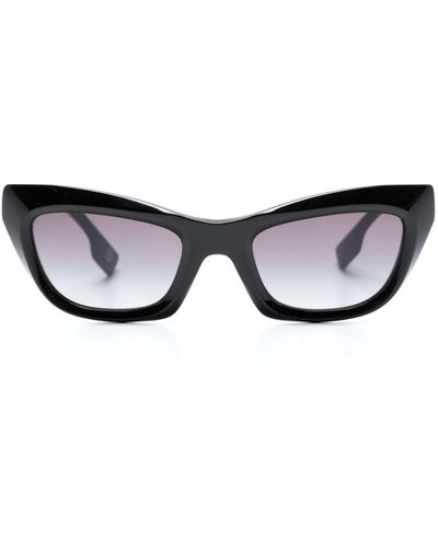 Burberry Occhiali da sole cat-eye con placca logo - Nero