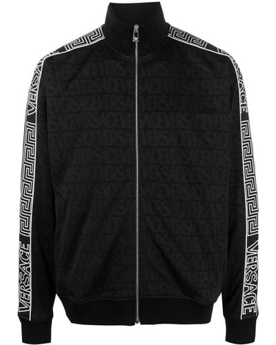 Versace Techno Allover Track Sweatshirt - Black
