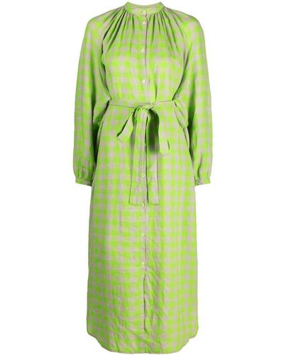 Henrik Vibskov Leaf Check-print Dress - Green
