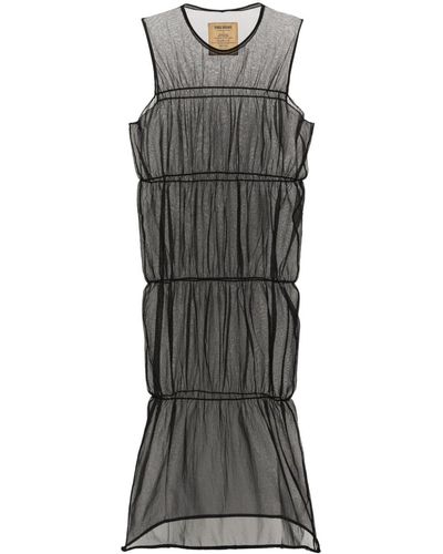 Uma Wang Sheer Elasticated Maxi Dress - Grey
