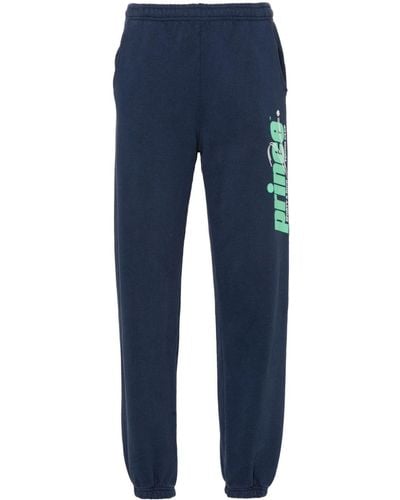 Sporty & Rich Logo-Printed Jersey Trousers - Blue
