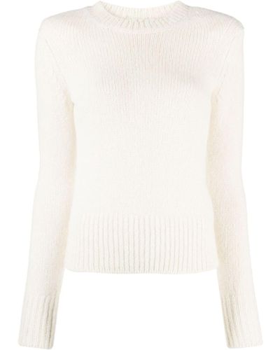 Isabel Marant Crew-neck Ribbed Sweater - White