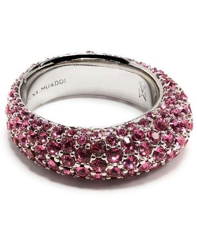 AMINA MUADDI Pink -tone Cameron Crystal Ring