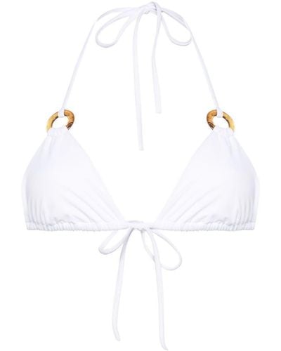 DSquared² Top bikini con dettaglio ad anello - Bianco