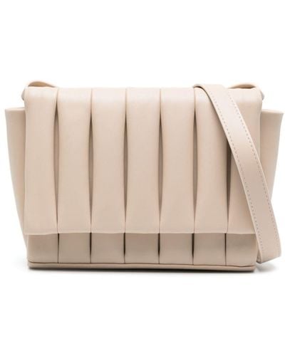 THEMOIRÈ Panelled Padded Shoulder Bag - Natural