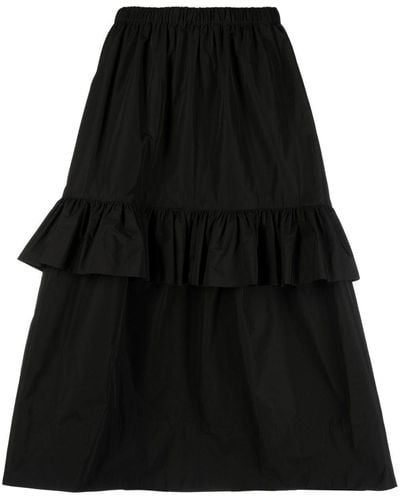Ulla Johnson Greta Ruffle Midi Skirt - Black