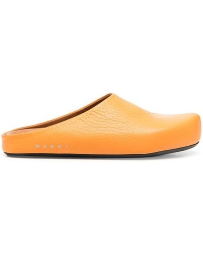 Marni Logo-print Round-toe Loafers - Orange