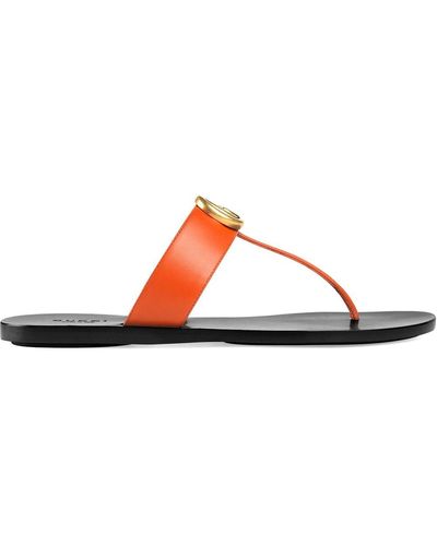 Gucci Marmont GG Thong Sandals - Orange