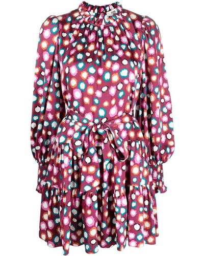Diane von Furstenberg Mini-jurk Met Luipaardpatroon - Rood