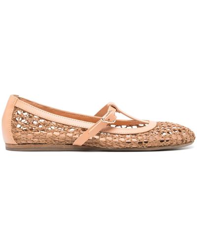 Ancient Greek Sandals Aerati Raffia Ballerina's - Roze