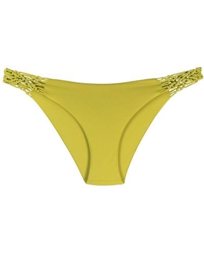 Fisico Hand-woven Detail Bikini Bottoms - Yellow