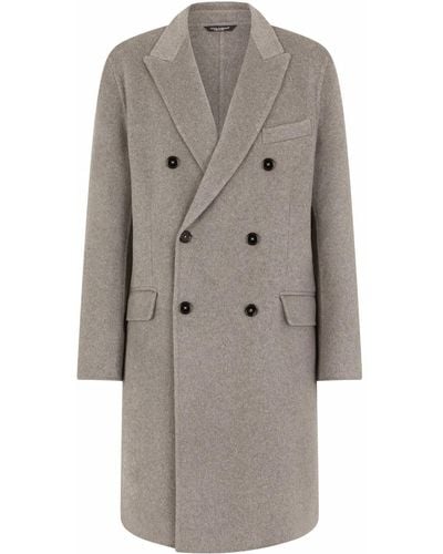 Dolce & Gabbana Doppelreihiger Mantel aus Kaschmir - Grau
