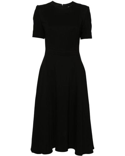 Styland Short-sleeve Flared Dress - Black