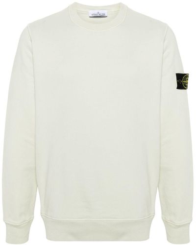 Stone Island Compass-badge Cotton Sweatshirt - White