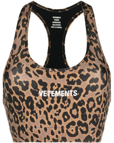 Vetements Leopard-print Sports Bra - Black
