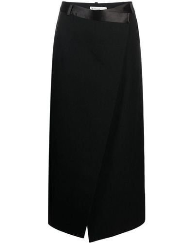 Jonathan Simkhai Satin-belt Wrap Midi Skirt - Black