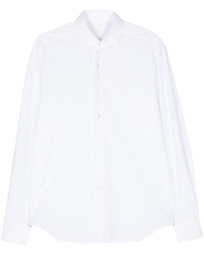 Xacus Cutaway-collar Seersucker Shirt - White