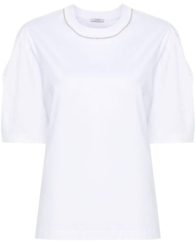 Peserico Bead-embellished T-shirt - White