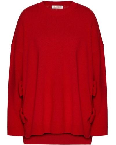 Valentino Garavani Bow-appliqué Wool Sweater - Red