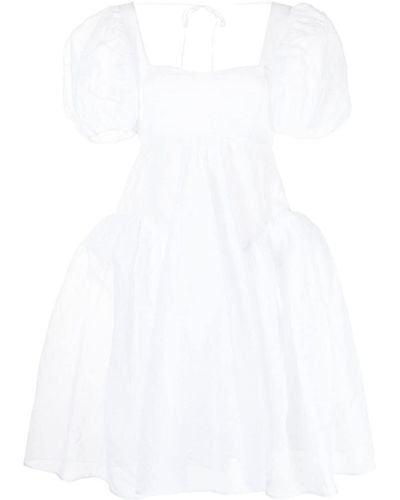 Cecilie Bahnsen Puff-sleeve Midi Dress - White