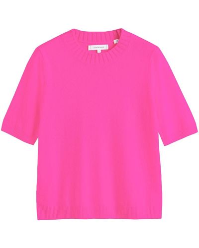 Chinti & Parker Crew-neck Fine-knit Top - Pink
