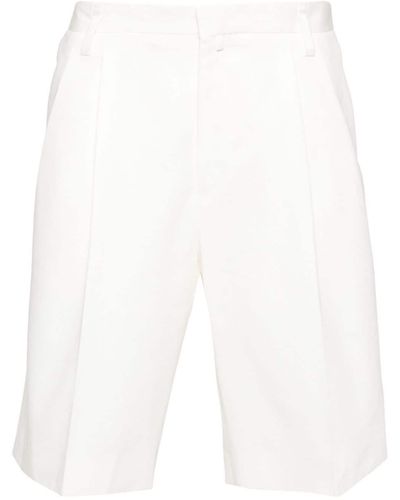 Corneliani Twill Pleated Bermuda Shorts - White