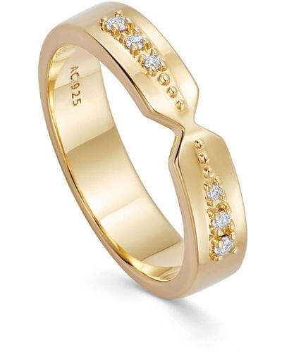 Astley Clarke Gold Luna Ring - Mettallic
