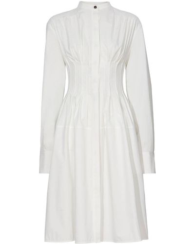Proenza Schouler Pleated Poplin Shirtdress - White