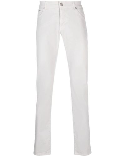 Moorer Slim-fit Cotton-blend Jeans - White