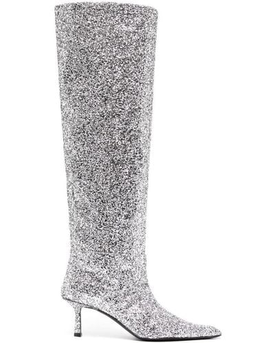 Alexander Wang Viola Stiefel mit Glitter-Optik 60mm - Weiß