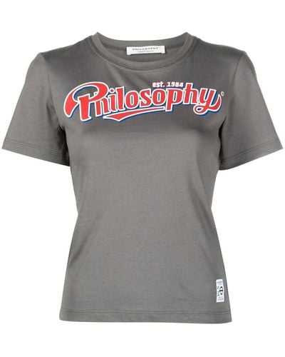 Philosophy Di Lorenzo Serafini Camiseta con logo estampado - Gris