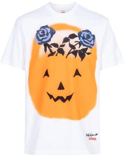 Supreme X Yohji Yamamoto T-shirt Met Print - Oranje