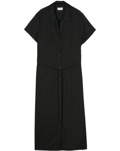 Calvin Klein Belted Midi Shirt Dress - Black