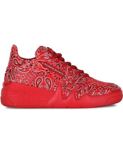 Giuseppe Zanotti Paisley Print Sneakers - Red