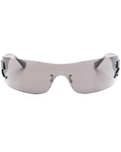 Courreges Logo-hinge Shield Sunglasses - Grey