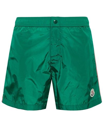 Moncler Logo-appliqué Swim Shorts - Green
