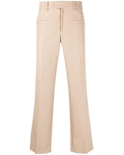 Courreges Pressed-crease Cropped Trousers - Natural