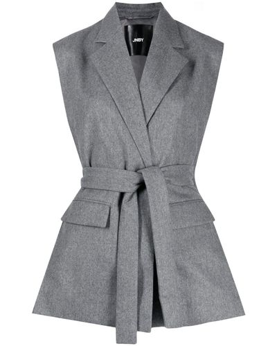 JNBY Tied-waist Wool Vest - Gray