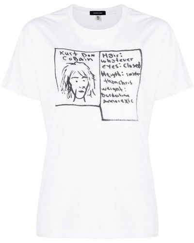 R13 T-shirt con stampa grafica - Bianco