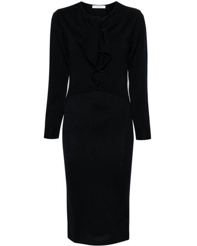 Lemaire Ribbed-knit Cardigan Dress - Black