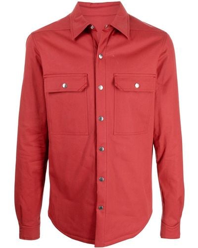 Rick Owens Long-sleeved Shirt Jacket - Red