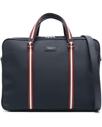 Bally Code stripe-detailing briefcase - Nero