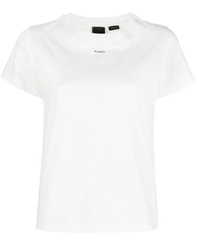 Pinko T-Shirt mit Logo-Print - Weiß
