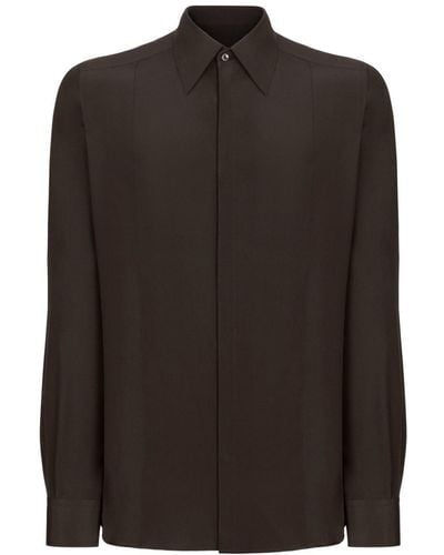 Dolce & Gabbana Zijden Overhemd - Zwart