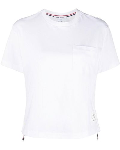 Thom Browne T-Shirt mit rundem Ausschnitt - Weiß