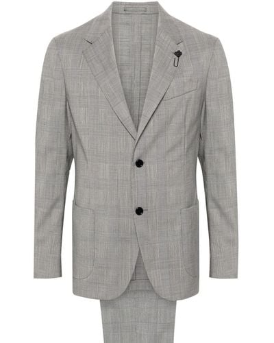 Lardini Prince-of-wales-check Wool Suit - Gray