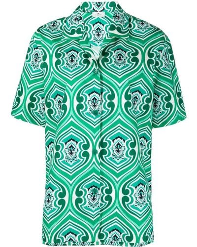 Etro Camicia con stampa geometrica - Verde