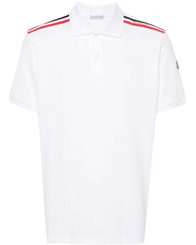 Moncler Poloshirt mit RWB-Streifen - Weiß