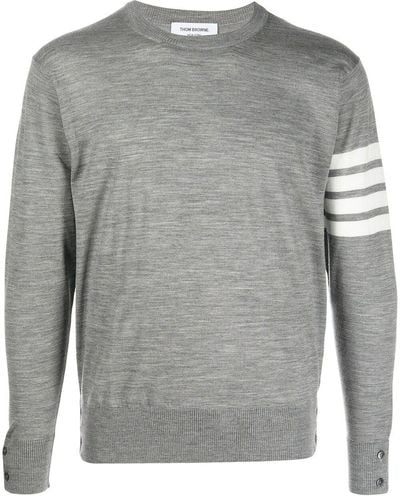Thom Browne 4bar Wool Sweater - Gray